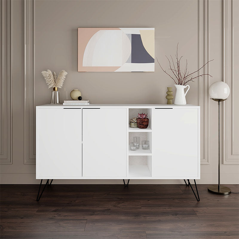 Μπουφές Μελαμίνης Clara Χρώμα Λευκό 142x35,6x83