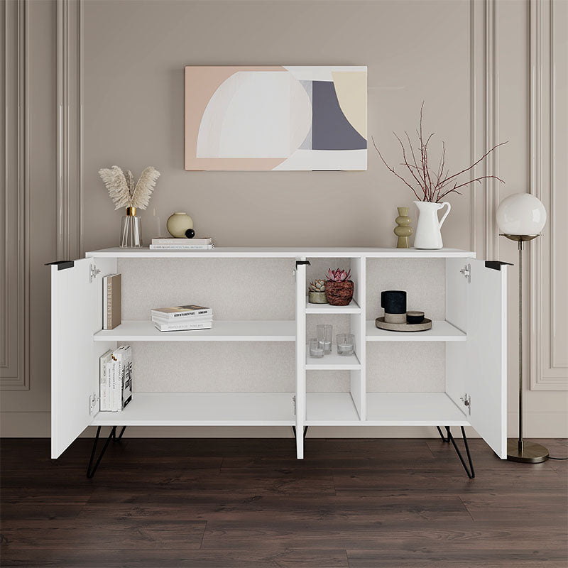 Μπουφές Μελαμίνης Clara Χρώμα Λευκό 142x35,6x83