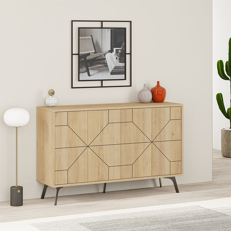 Μπουφές Μελαμίνης Dune Χρώμα Φυσικό Οξιάς 123x35x77,4