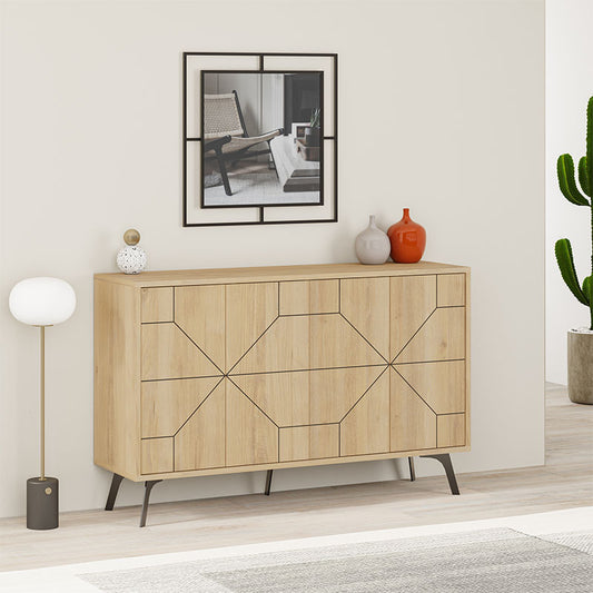 Μπουφές Μελαμίνης Dune Χρώμα Φυσικό Οξιάς 123x35x77,4