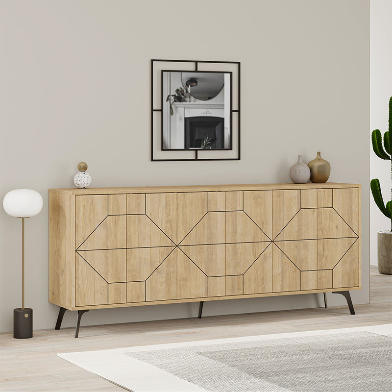 Μπουφές Μελαμίνης Dune Χρώμα Φυσικό Οξιάς 184x35x77,4