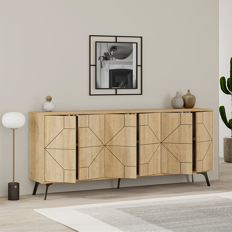 Μπουφές Μελαμίνης Dune Χρώμα Φυσικό Οξιάς 184x35x77,4