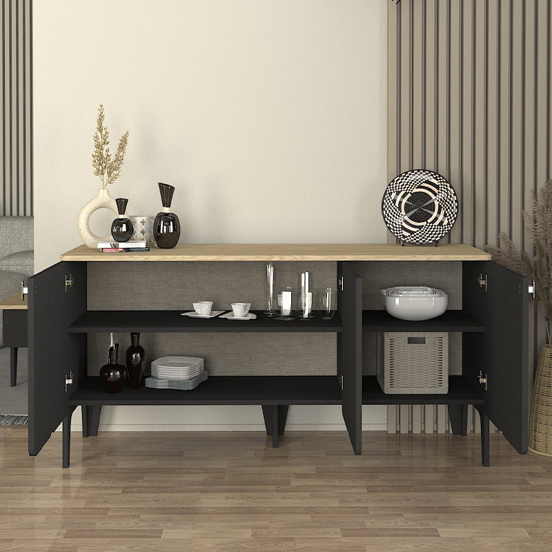 Μπουφές Pedro Χρώμα Ανθρακί - Rota Oak 150x45x75