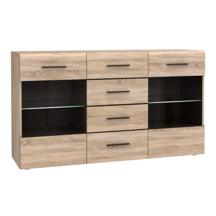 Μπουφές Solo Sonoma με Wenge και MDF Καμπυλωτό Τελείωμα στις Πόρτες 150x41x82