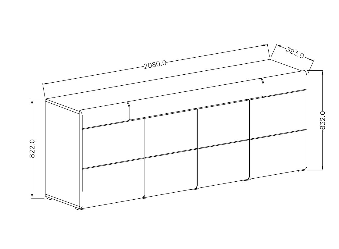 Μπουφές Toldo 25 Λευκό 208x39x82