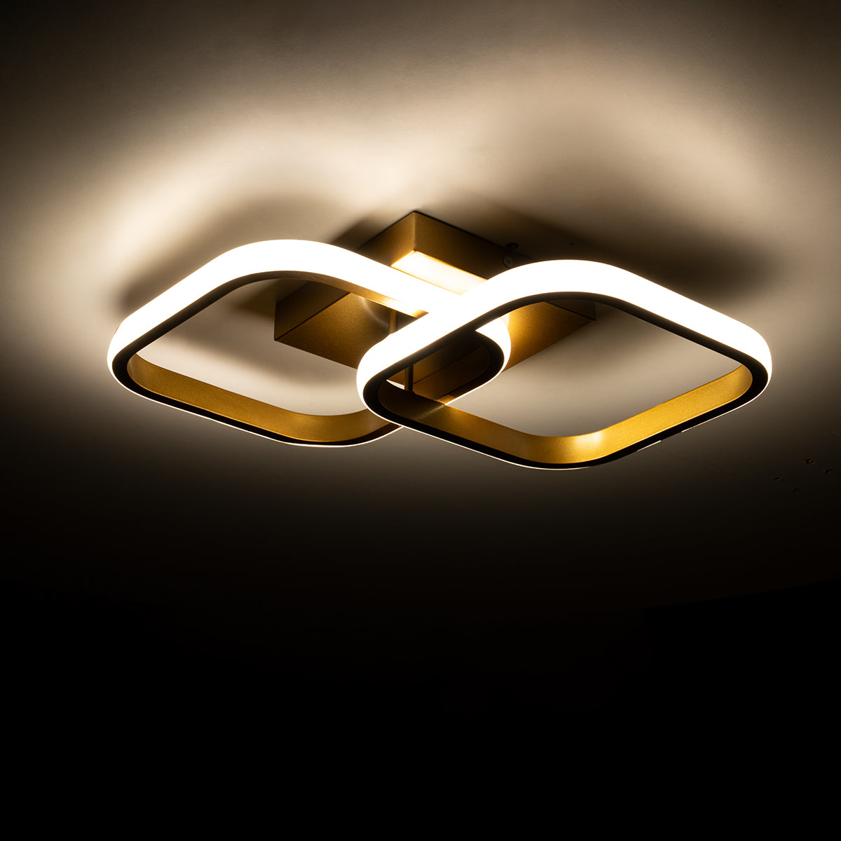 NORA 61063 Φωτιστικό Οροφής Design LED CCT 22W 2640lm 300° AC 220-240V - Εναλλαγή Φωτισμού μέσω Διακόπτη On/Off All In One Ψυχρό 6000k+Φυσικό 4500k+Θερμό 2700k Μ40 x Π24 x Υ7cm - Χρυσό Βούρτσας