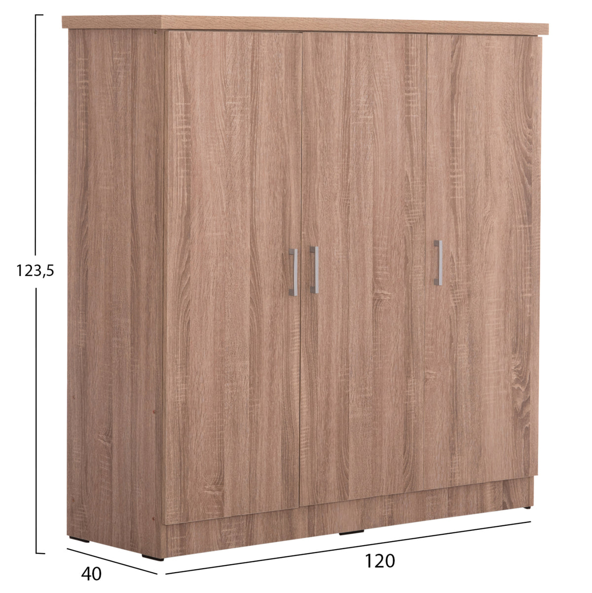 ΝΤΟΥΛΑΠΑ 3ΦΥΛΛΗ ΜΕ ΡΑΦΙΑ FUENTO SONAMA OAK ΜΕΛΑΜΙΝΗ 120-116x40x123,5