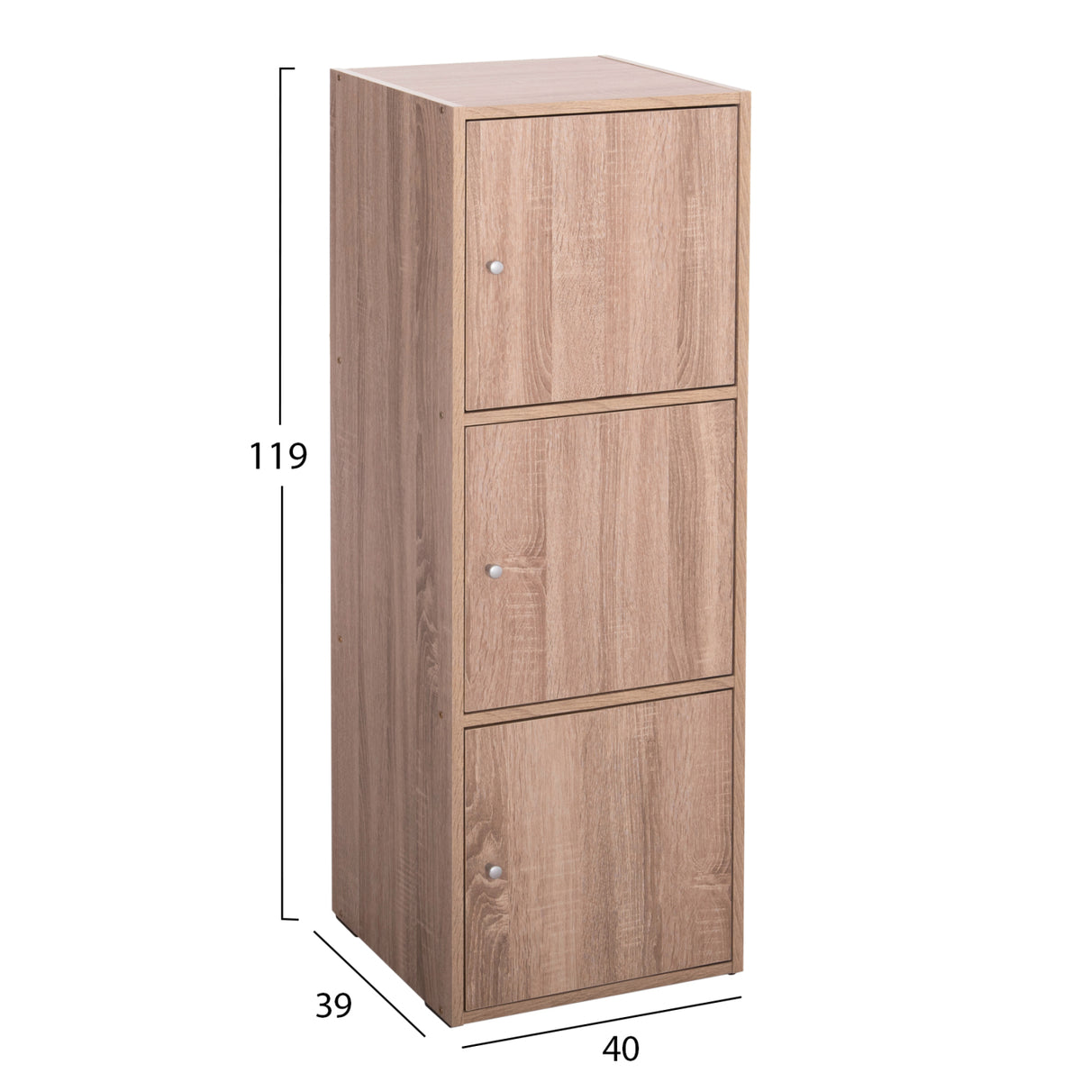 ΝΤΟΥΛΑΠΙ ΜΕ 3 ΑΠΟΘ. ΧΩΡΟΥΣ SORIANO SONAMA OAK ΜΕΛΑΜΙΝΗ 40x39x119