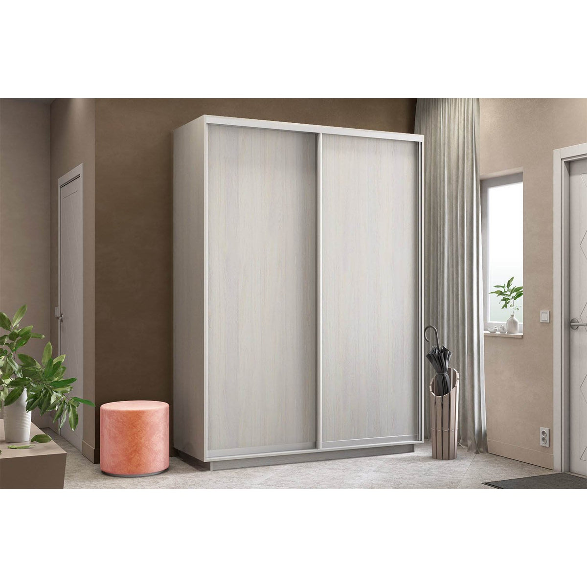 Ντουλάπα Diamont Λευκό 170x60x220