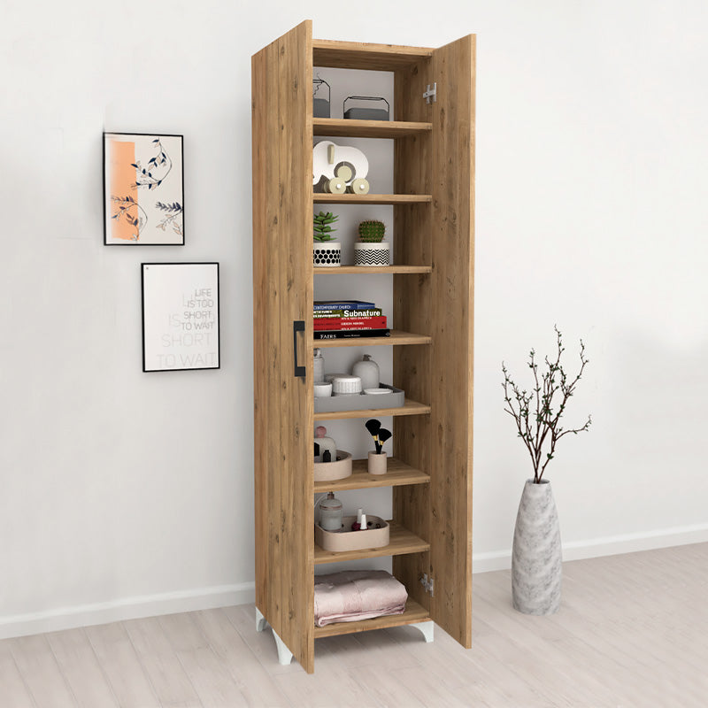 Ντουλάπα - Παπουτσοθήκη Μελαμίνης Lilly Χρώμα Pine Oak 49x32x178