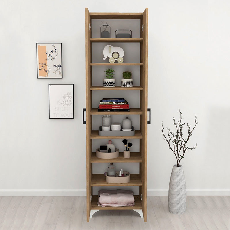 Ντουλάπα - Παπουτσοθήκη Μελαμίνης Lilly Χρώμα Pine Oak 49x32x178