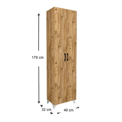 Ντουλάπα - Παπουτσοθήκη Μελαμίνης Lilly Χρώμα Pine Oak 49x32x178