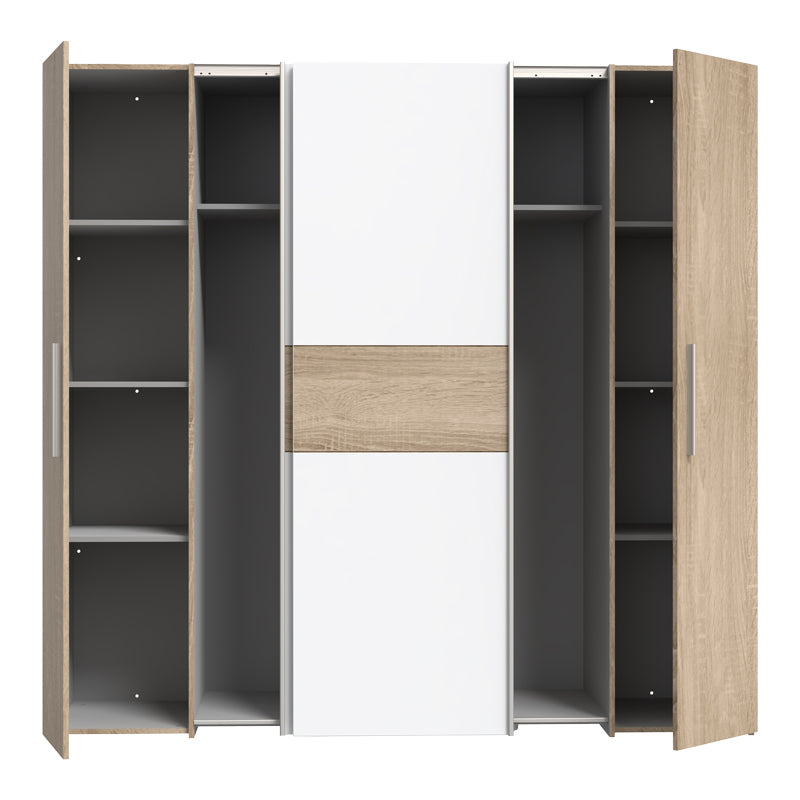 Ντουλάπα Ρούχων Closet Τετράφυλλη Sonoma Oak-Λευκό Μελαμίνης 200x61.5x190.5