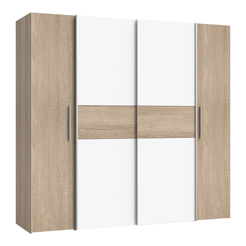 Ντουλάπα Ρούχων Closet Τετράφυλλη Sonoma Oak-Λευκό Μελαμίνης 200x61.5x190.5