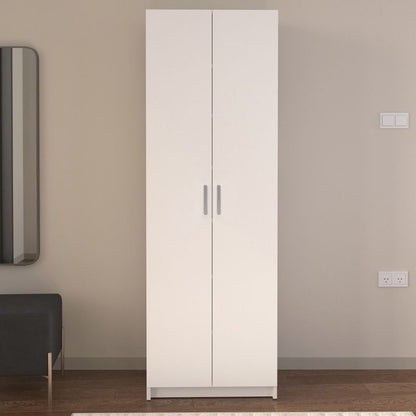 Ντουλάπα Ρούχων - Παπουτσοθήκη Renso Δίφυλλη Χρώμα Λευκό 59,8x37,8x178,5