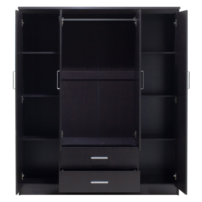 Ντουλάπα Ρούχων Τετράφυλλη Olympus Χρώμα Wenge 159x57x183