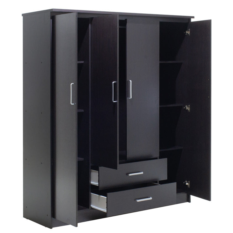 Ντουλάπα Ρούχων Τετράφυλλη Olympus Χρώμα Wenge 159x57x183
