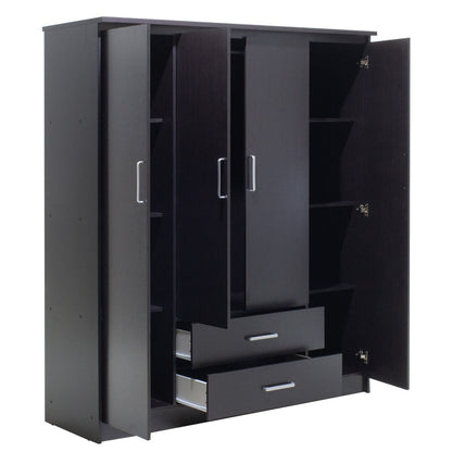 Ντουλάπα Ρούχων Τετράφυλλη Olympus Χρώμα Wenge 159x57x183