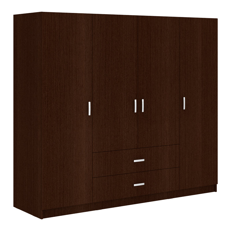Ντουλάπα Τετράφυλλη Royal με Συρτάρια Wenge 200x58x177