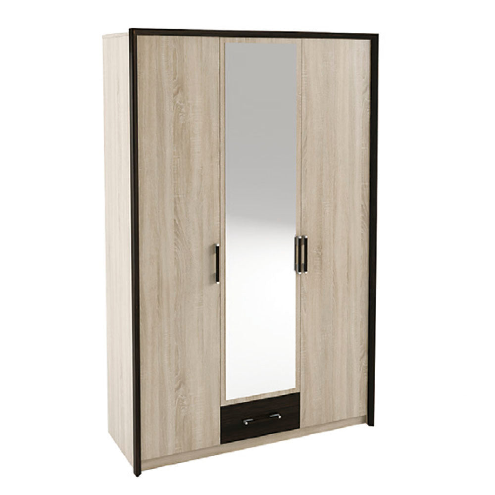 Ντουλάπα Τρίφυλλη Scarlet3D Sonoma-Wenge 136x58x212