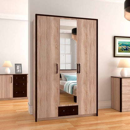 Ντουλάπα Τρίφυλλη Scarlet3D Sonoma-Wenge 136x58x212
