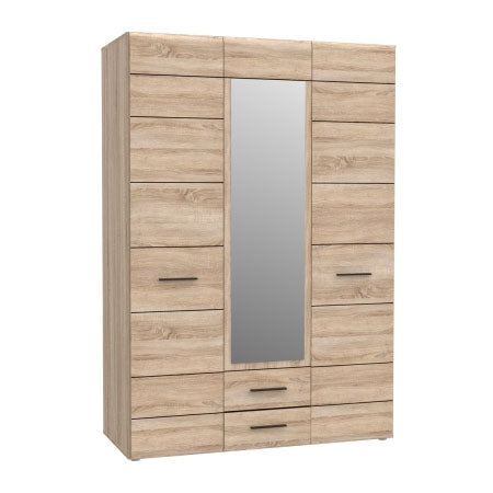 Ντουλάπα Τρίφυλλη Solo Sonoma Wenge 136x58x197