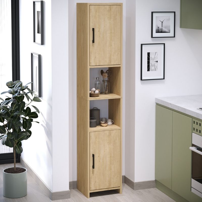 Ντουλάπι Κουζίνας - Μπάνιου Hobbes Χρώμα Sapphire Oak 35x30x182,3