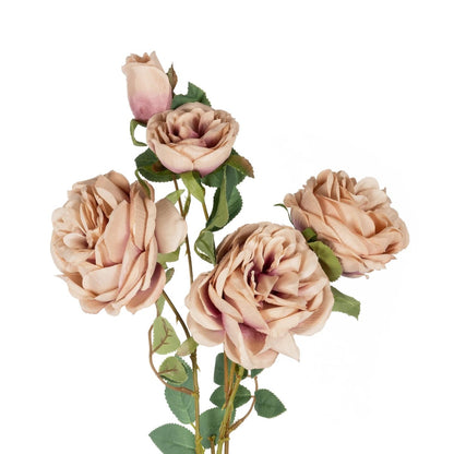 OLD PINK ROSE BRANCH 21304 Τεχνητό Διακοσμητικό Κλαδί Τριαντάφυλλα Ροζ Y82cm