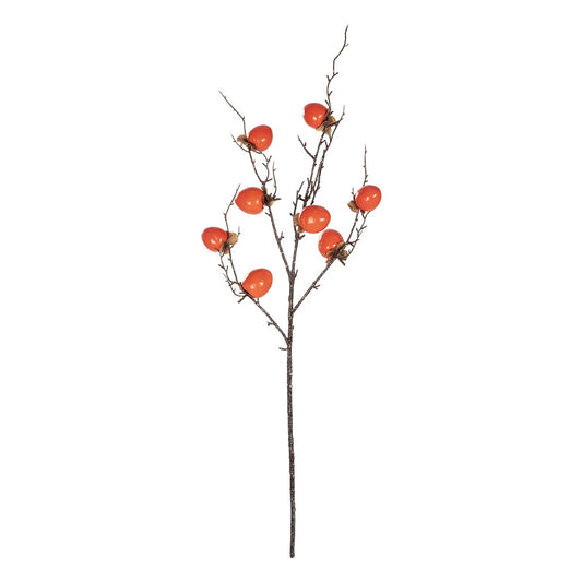 ORANGE PERSIMMON FRUIT BRANCH 21438 Τεχνητό Διακοσμητικό Πορτοκαλί Κλαδί Λωτός Y83cm
