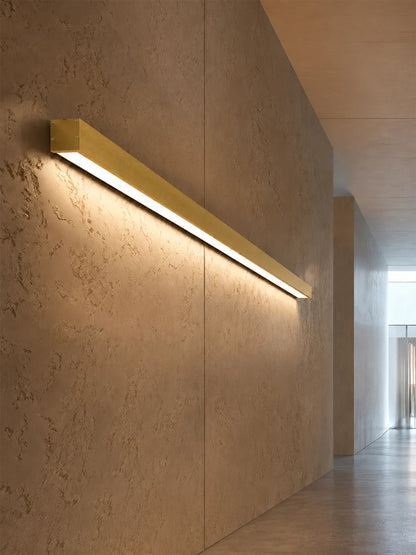 ORION KLV-101-0364-V3 Γραμμικό Φωτιστικό Τοίχου / Απλίκα LED 72W 7200lm 120° AC 220-240V IP20 Ρυθμιζόμενο Λευκό CCT με Χειριστήριο από 2700K έως 6000K Dimmable - Lumileds SMD Chip - Σατινέ Χρυσό Βούρτσας - Μ120 x Π5 x Υ7