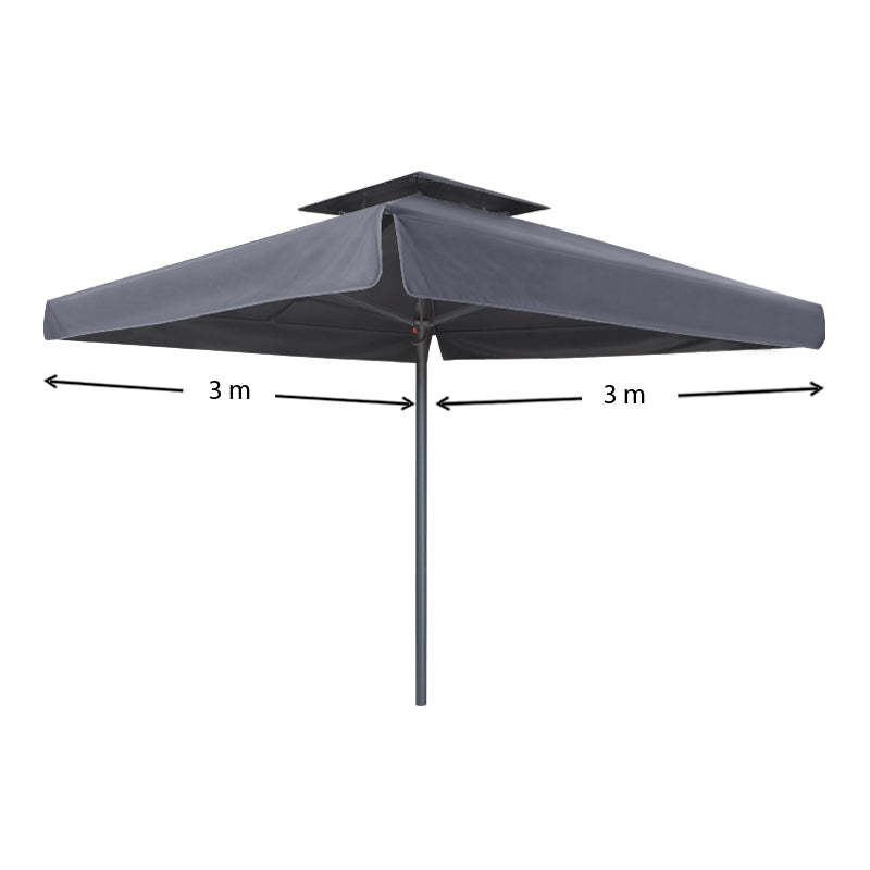 Ομπρέλα Επαγγελματική Juno Τηλεσκοπική Αλουμινίου Χρώμα Ανθρακί 3x3m