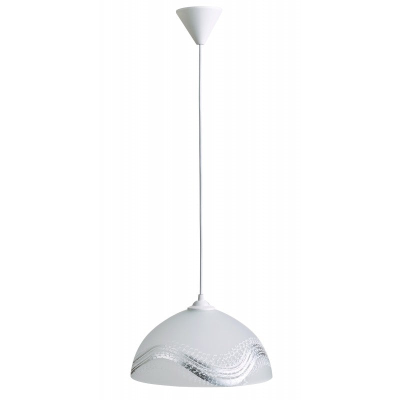 Φωτιστικό Μονόφωτο Γυαλί Λευκό/Ασημί Ε27 Φ30