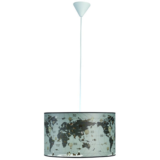 Φωτιστικό Μονόφωτο Παιδικό Αμπαζούρ Υδρόγειος Ε27 Φ40