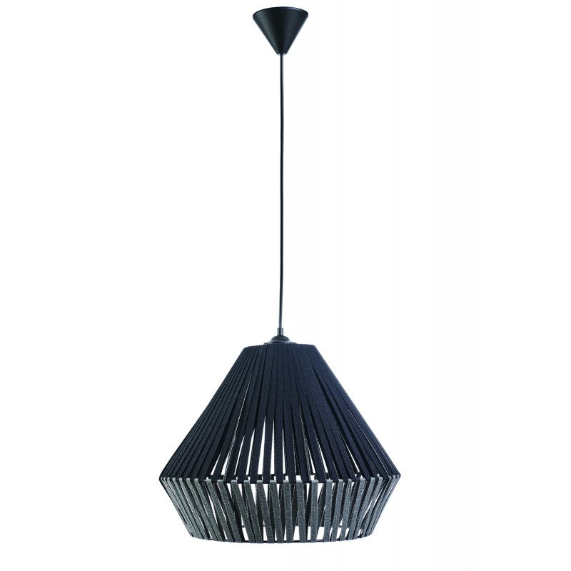 Φωτιστικό Μονόφωτο Ύφασμα Μαύρο/Γκρι Ε27 Φ40