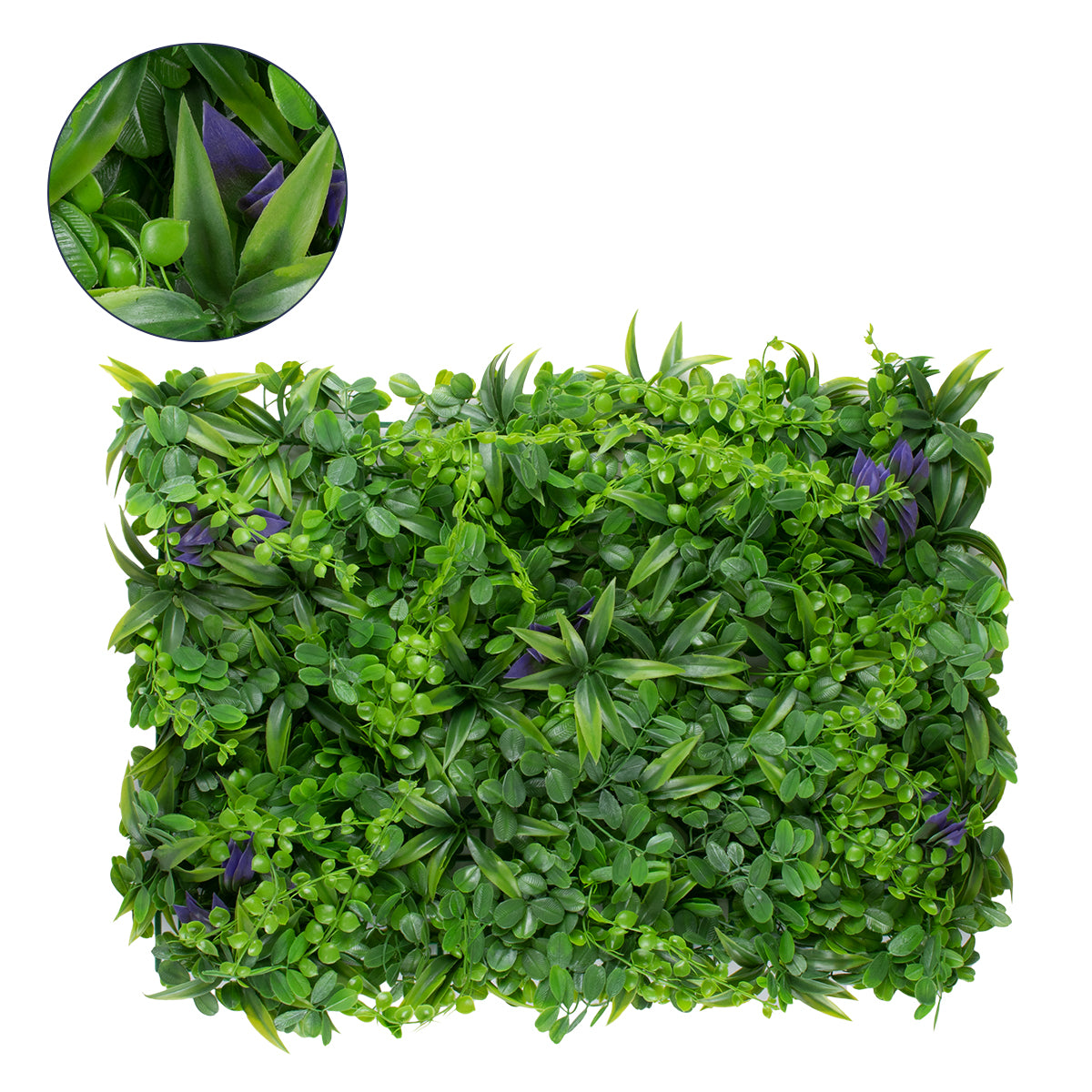 PEPPEROMIA 78434 Τεχνητό Πάνελ Φυλλωσιάς / Κάθετος Κήπος Πεπερόμια & Ζεβρίνα - Πράσινο - Μ60 x Π9 x Υ40