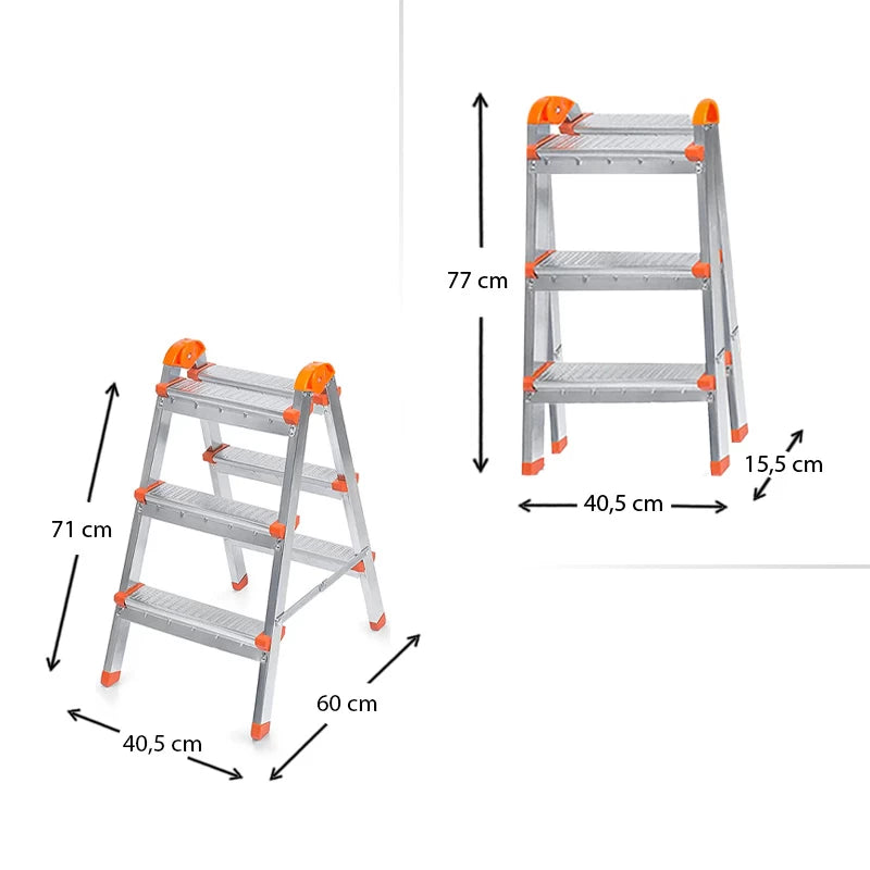 Σκάλα Double Step Μεταλλική 3+3 Σκαλοπάτια 71εκ