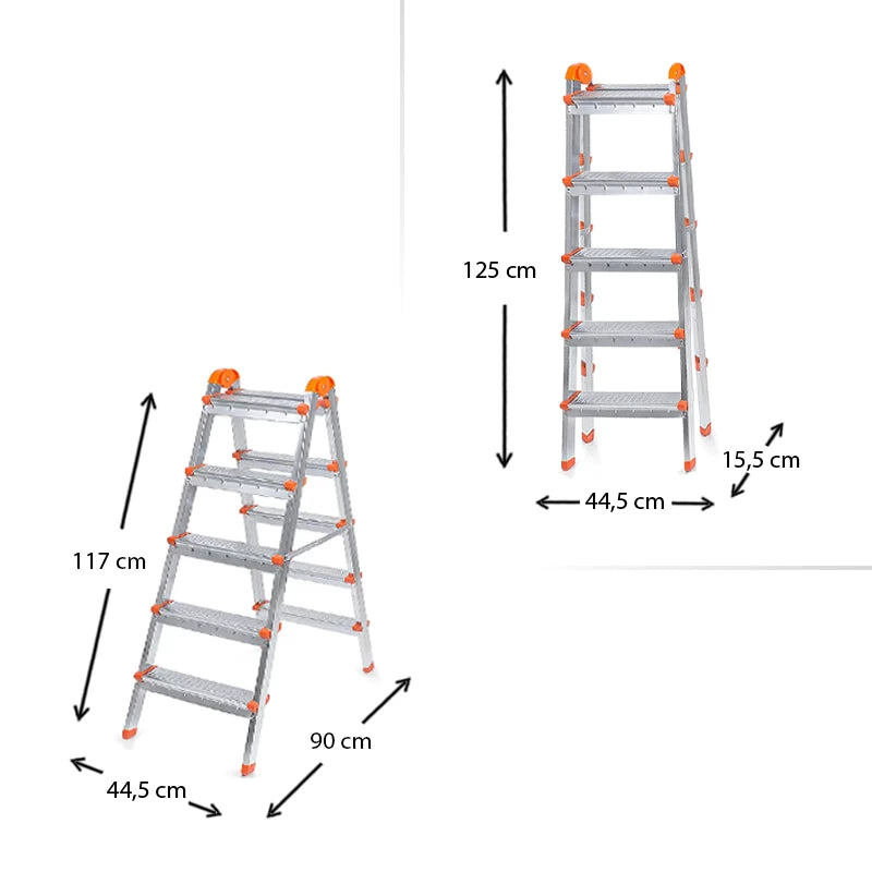 Σκάλα Double Step Μεταλλική 5+5 Σκαλοπάτια 117εκ