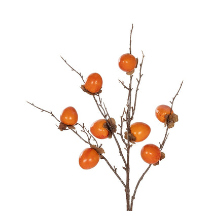 PERSIMMON FRUIT 21439 Τεχνητό Διακοσμητικό Κλαδί Πορτοκαλί & Καφέ Λωτός Μ35 x Π7 x Υ90