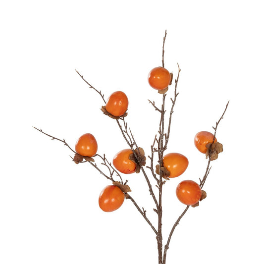 PERSIMMON FRUIT 21439 Τεχνητό Διακοσμητικό Κλαδί Πορτοκαλί & Καφέ Λωτός Μ35 x Π7 x Υ90