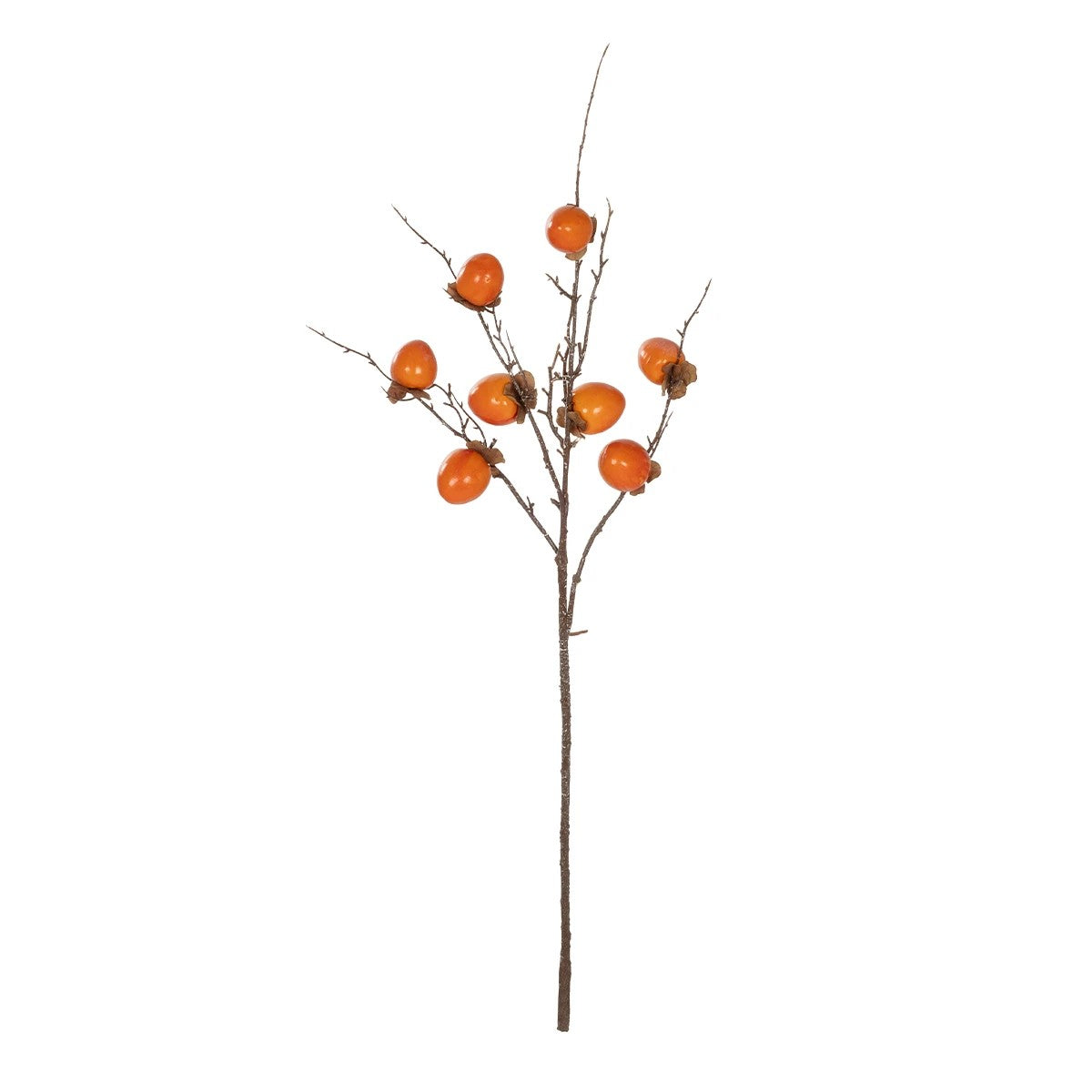 PERSIMMON FRUIT 21439 Τεχνητό Διακοσμητικό Κλαδί Πορτοκαλί & Καφέ Λωτός Μ35 x Π7 x Υ90