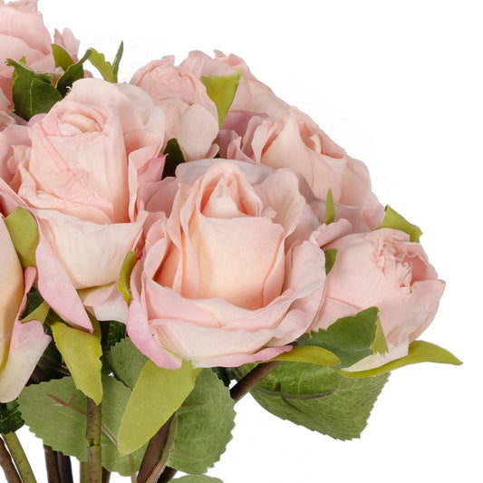 PINK ROSE BOUQUET 21081 Τεχνητό Διακοσμητικό Μπουκέτο Τριαντάφυλλα Ροζ Y36cm