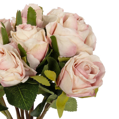 PINK ROSE BOUQUET 21082 Τεχνητό Διακοσμητικό Μπουκέτο Τριαντάφυλλα Ροζ Y36cm