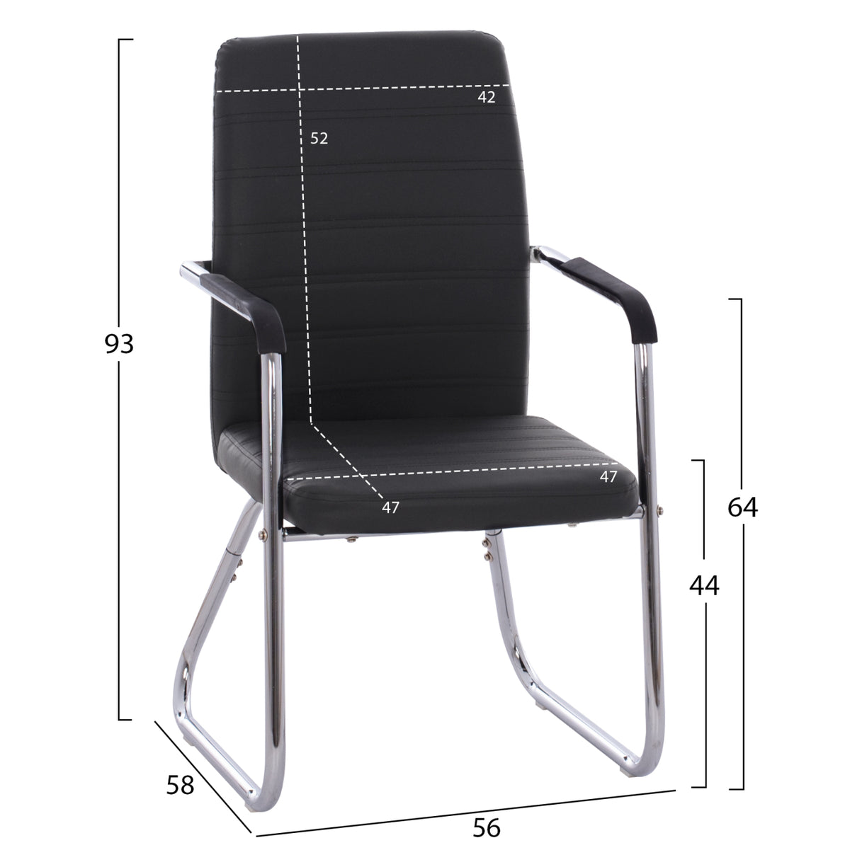 ΠΟΛΥΘΡΟΝΑ DALEY ΜΕ ΜΠΡΑΤΣΑ ΜΑΥΡΟ PU 56x58x93