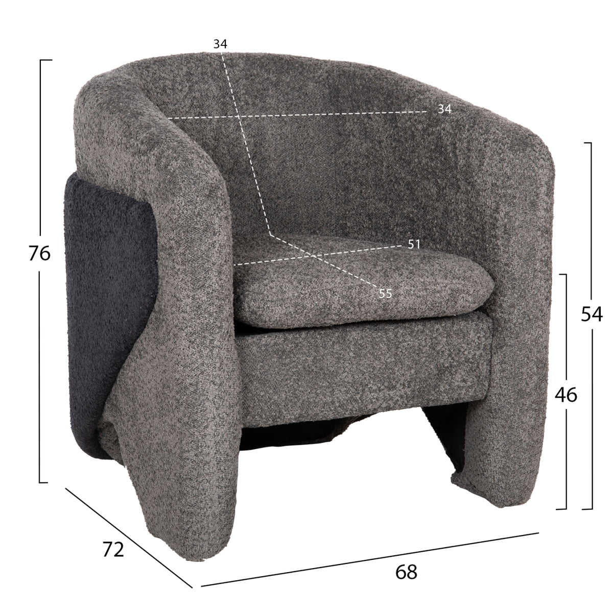 ΠΟΛΥΘΡΟΝΑ DOPER ΜΠΟΥΚΛΕ ΥΦΑΣΜΑ ΓΚΡΙ ΜΠΛΕ ΑΝΘΡΑΚΙ 68x72x76