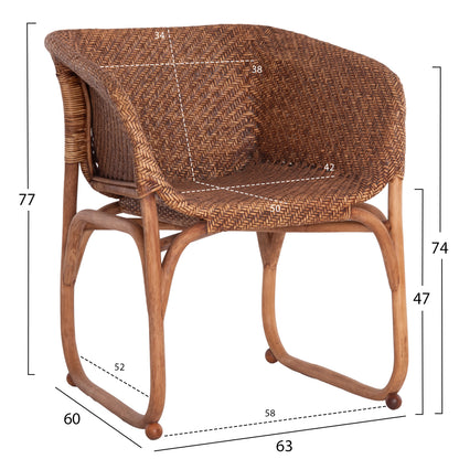 ΠΟΛΥΘΡΟΝΑ ΕΣΩΤ. ΧΩΡΩΝ TUCKET ΦΥΣΙΚΟ RATTAN ΚΑΡΥΔΙ ΧΡΩΜΑ 63x60x77
