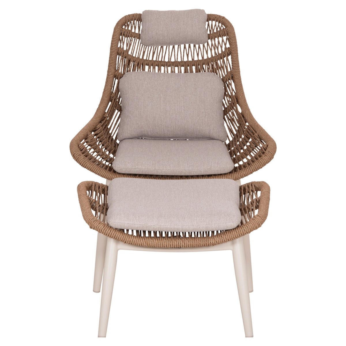 ΠΟΛΥΘΡΟΝΑ LOUNGE ΜΕ ΥΠΟΠΟΔΙΟ REMVAZZO ΑΛΟΥΜΙΝΙΟ ΜΠΕΖ WICKER 90x85x96