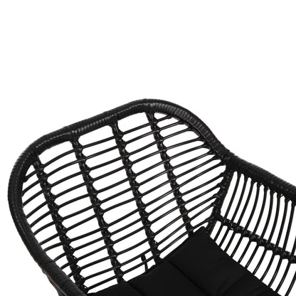 ΠΟΛΥΘΡΟΝΑ ΜΕ ΜΑΞΙΛΑΡΙ ΜΕΤΑΛΛΙΚΗ ALLEGRA ΜΕ WICKER ΜΑΥΡΟ 58x59x82