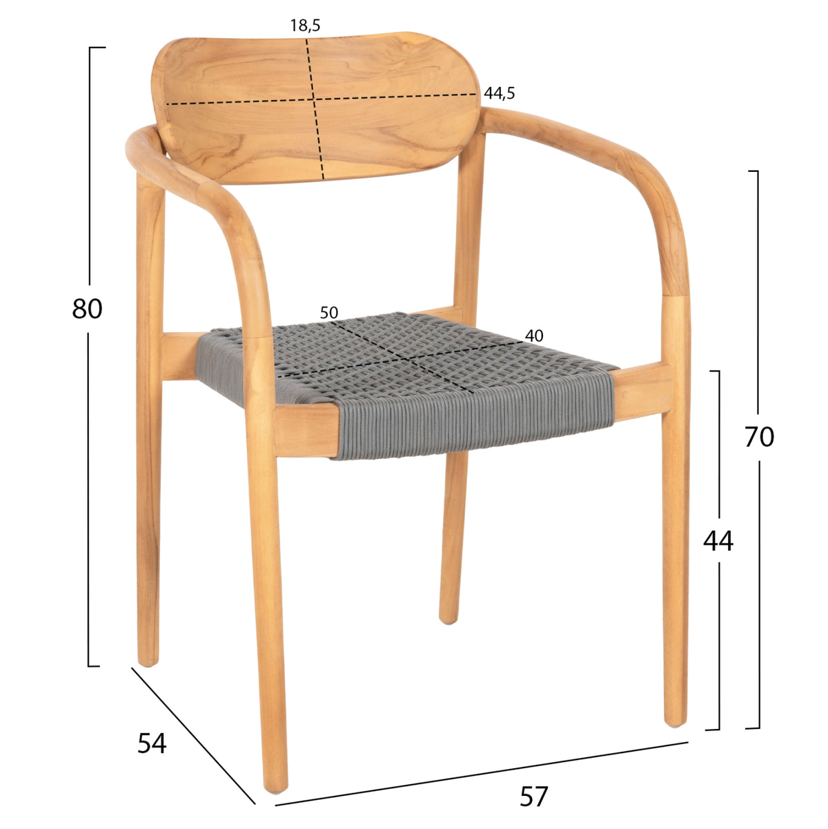 ΠΟΛΥΘΡΟΝΑ OSLO ΞΥΛΟ TEAK ΦΥΣΙΚΟ & ΓΚΡΙ ΣΧΟΙΝΙ 55x54x80