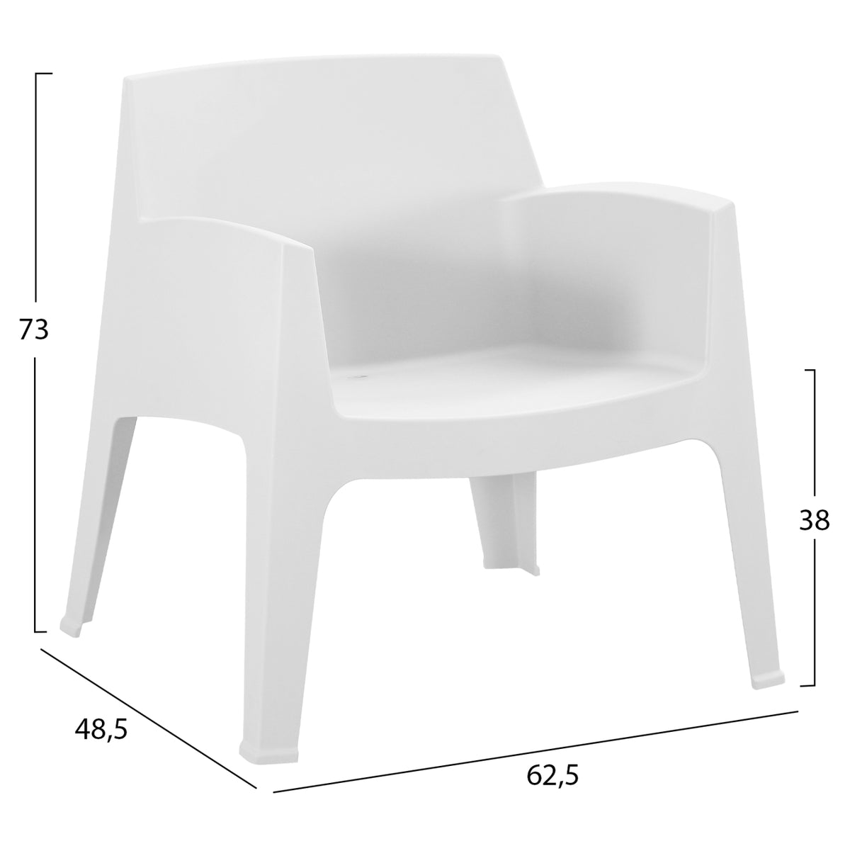 ΠΟΛΥΘΡΟΝΑ ΠΟΛΥΠΡΟΠΥΛΕΝΙΟΥ LOUNGE SLEEK ΛΕΥΚΟ 62x68x73