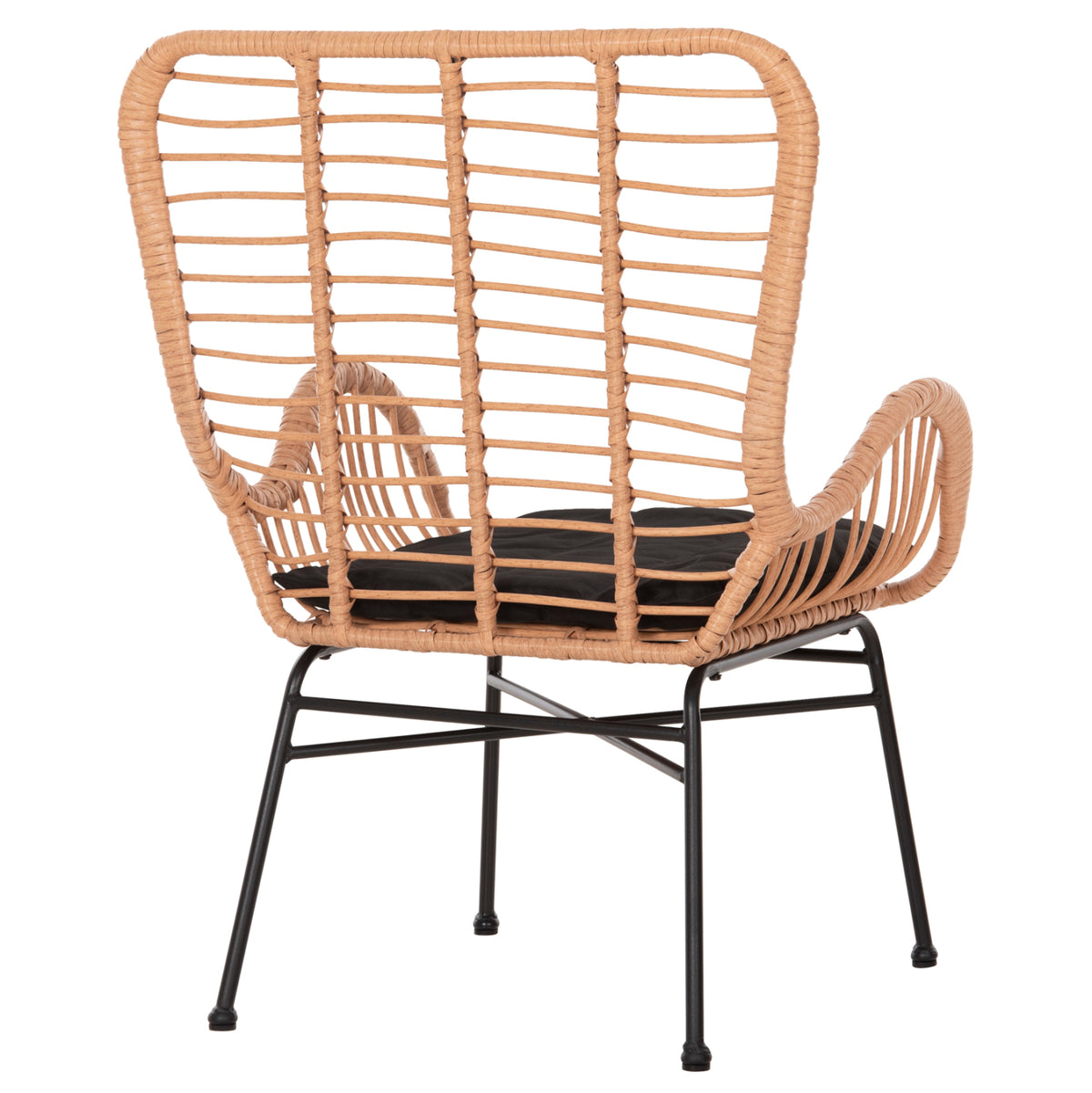 ΠΟΛΥΘΡΟΝΑ ΣΤΥΛ ΜΠΕΡΖΕΡΑΣ ALLEGRA P.E. RATTAN ΜΠΕΖ ΜΑΥΡΟ ΜΕΤΑΛΛΟ 66x59x90